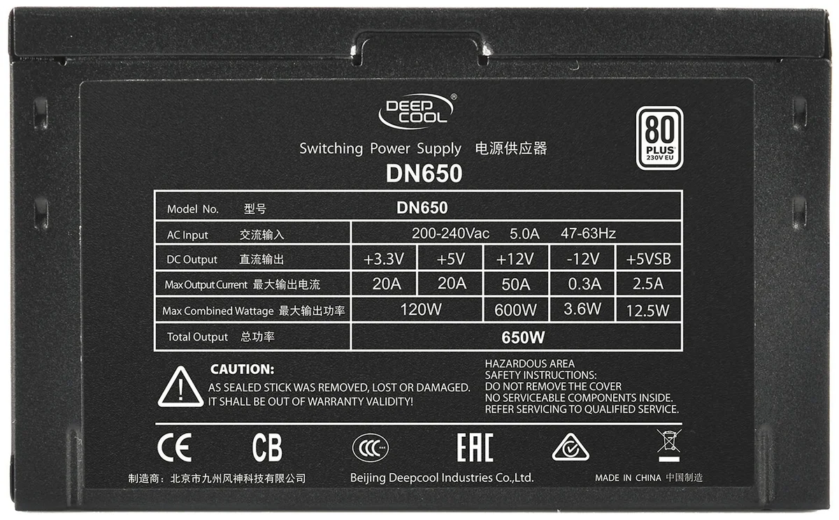 Фотография Блок питания DEEPCOOL DN650 DP-230EU-DN650 Чёрный