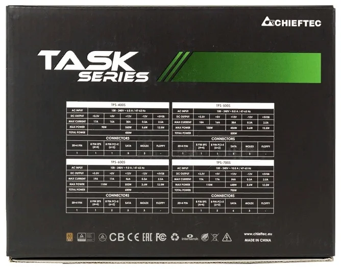 Картинка Блок питания CHIEFTEC TASK TPS-600S 600W 80plus Bronze