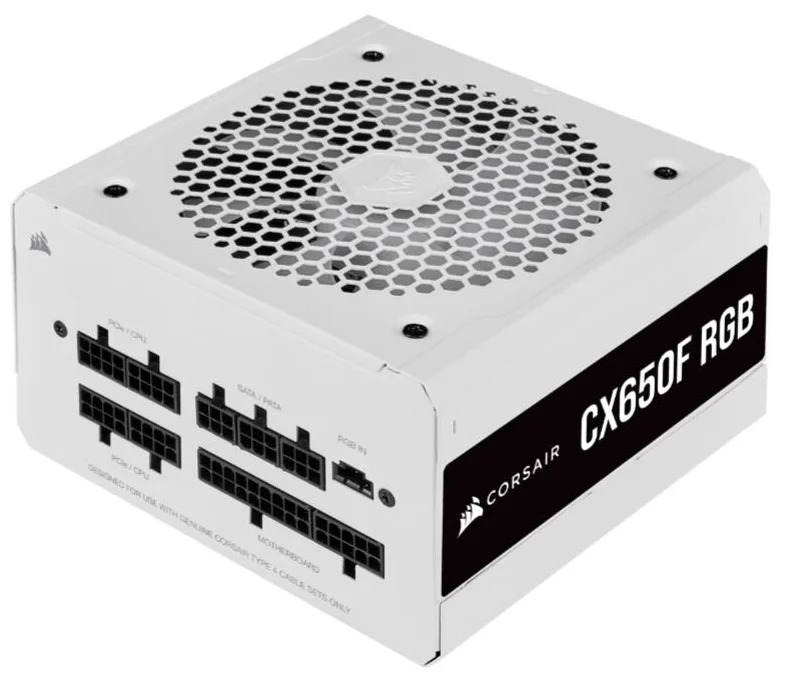 Фото Блок питания CORSAIR CX650F RGB White 650W