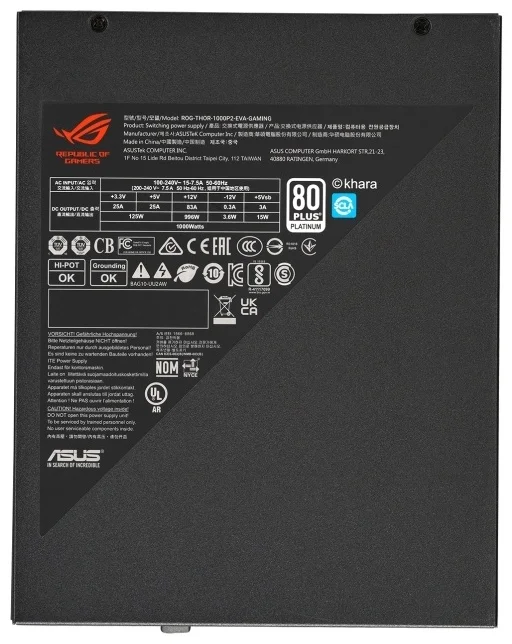 Цена Блок питания ASUS ROG-THOR-1000P2-EVA-GAMING