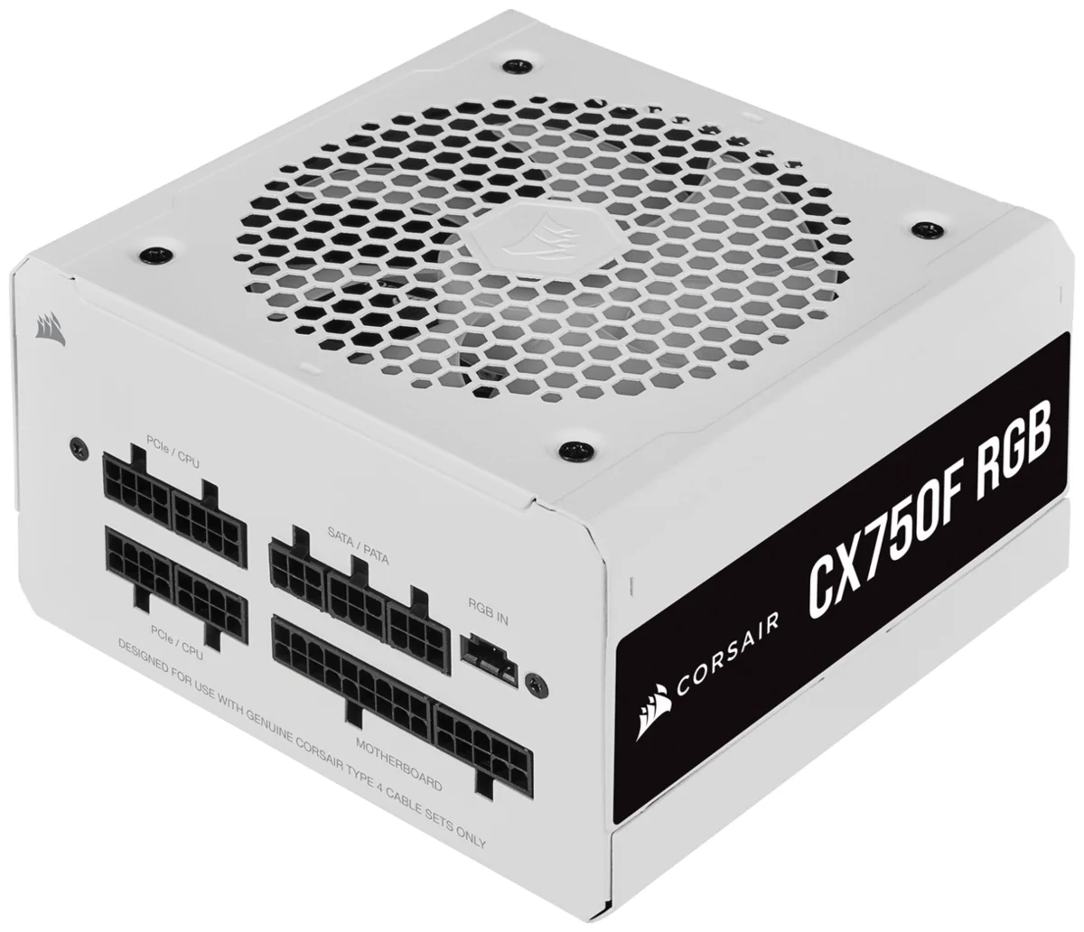Фото Блок питания CORSAIR CX750F RGB White 750W