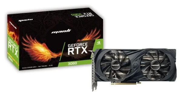 Видеокарта MANLI PCI-E NVIDIA RTX3060 LHR (12GB GDDR6 192-bit, HDMI, 3xDP)