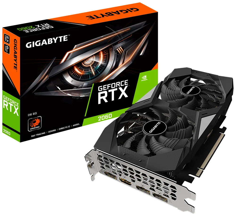 Видеокарта GIGABYTE GeForce RTX2060 D6 6Gb (GV-N2060D6-6GD 2,0) Казахстан