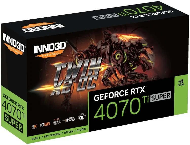Фотография Видеокарта INNO3D GeForce RTX4070Ti SUPER Twin X2 OC 16G (N407TS2-166XX-186156N)