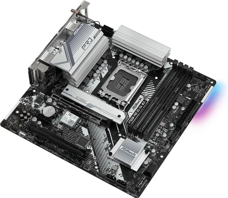 Фото Материнская плата ASRock B760M PRO RS/D4 WIFI LGA1700 4xDDR4 4xSATA RAID 2xM.2 HDMI DP mATX
