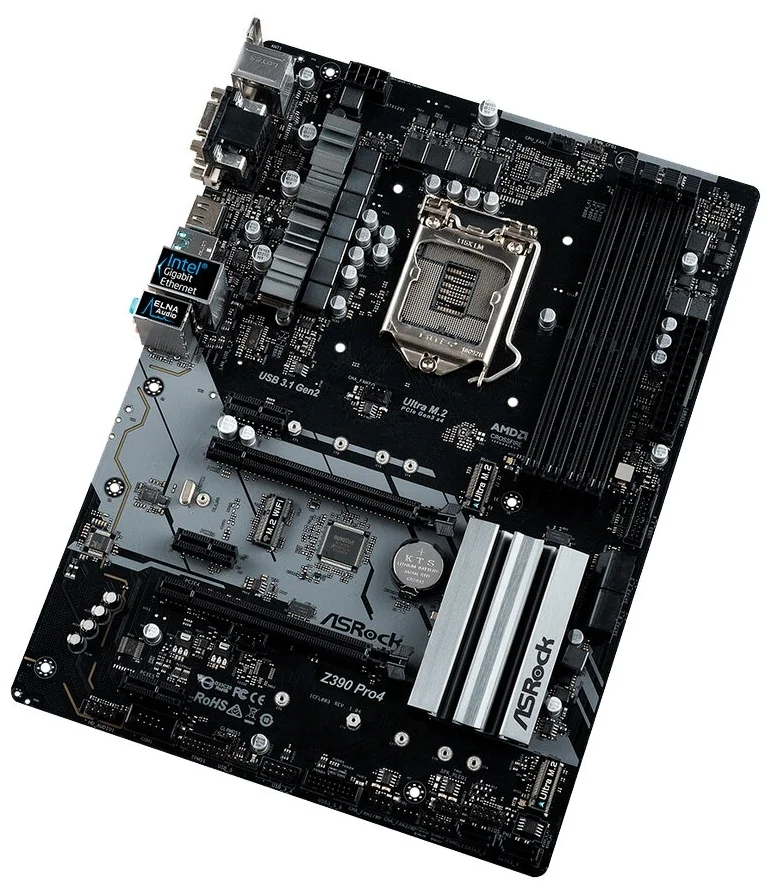 Фото Материнская плата ASRock Z390 PRO4 (4717677336733)