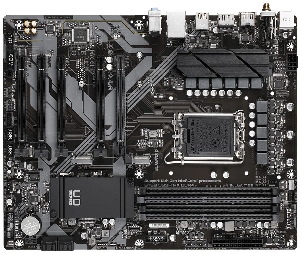 Картинка Материнская плата GIGABYTE B760 DS3H AX DDR4