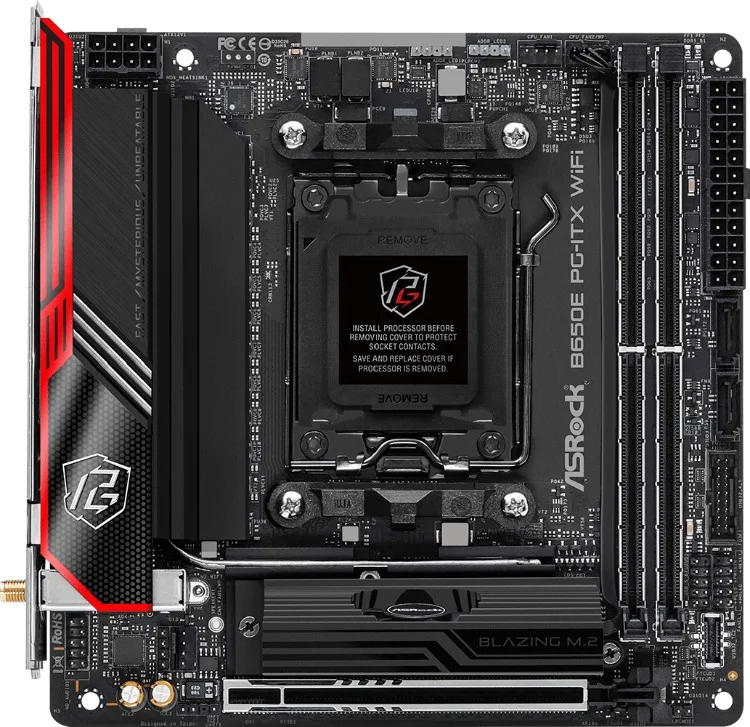 Материнская плата ASRock B650E PG-ITX WIFI AM5 2xDDR5 2xSATA3 2xM.2 HDMI eDP M-ITX