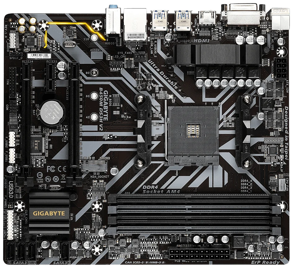 Материнская плата GIGABYTE B450M DS3H V2