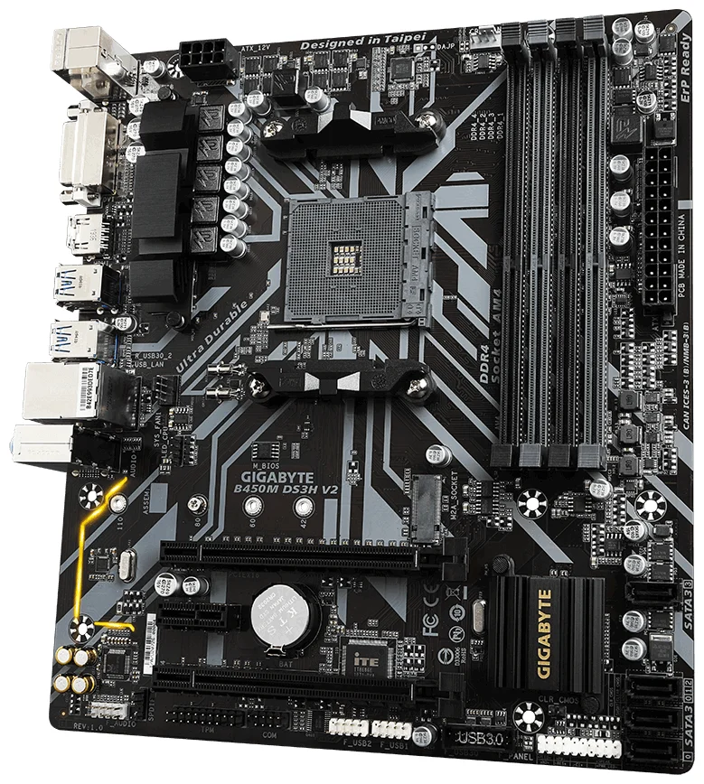 Фотография Материнская плата GIGABYTE B450M DS3H V2