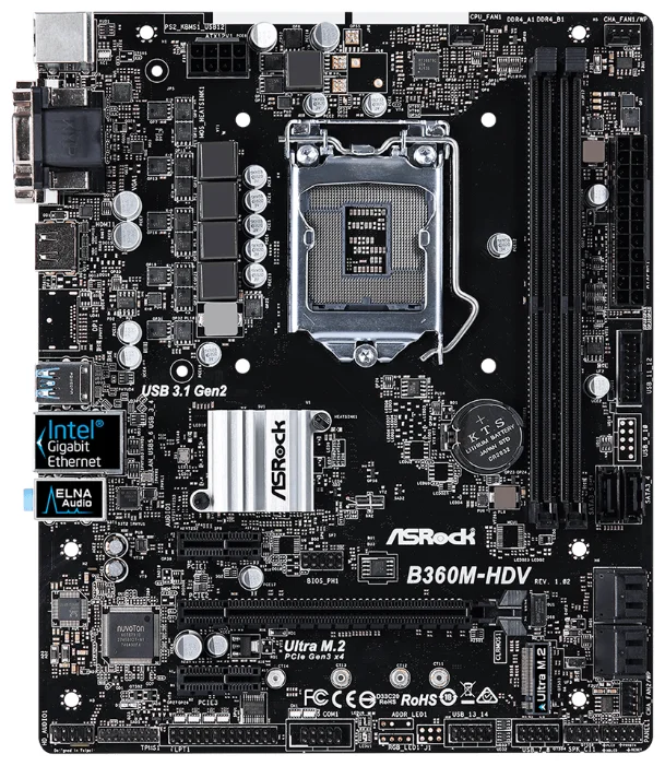Материнская плата ASRock B360M-HDV