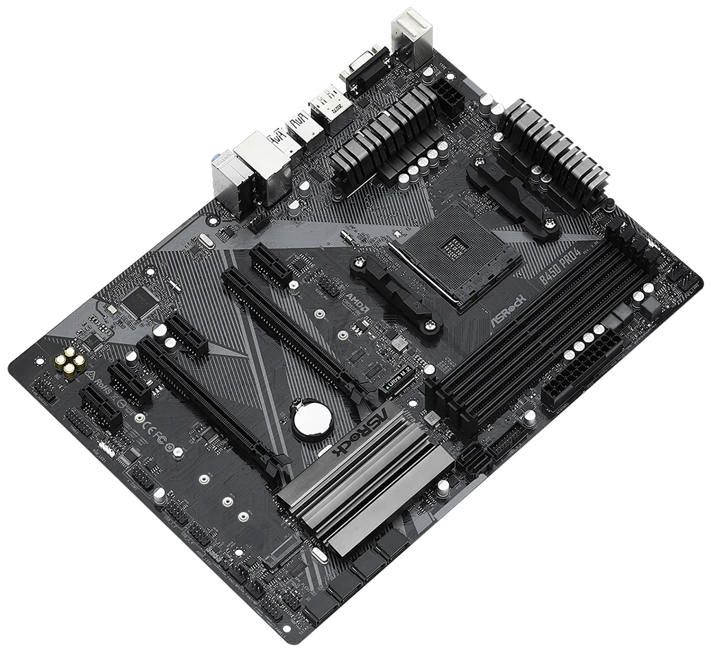 Фото Материнская плата ASRock B450 PRO4 R2.0 (B450 PRO4 R2.0)