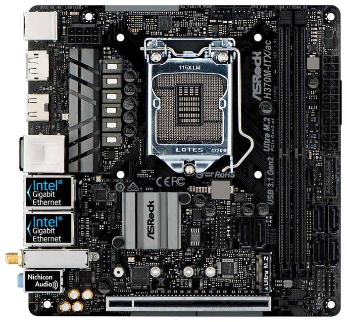 Материнская плата ASRock H370M-ITX/ac