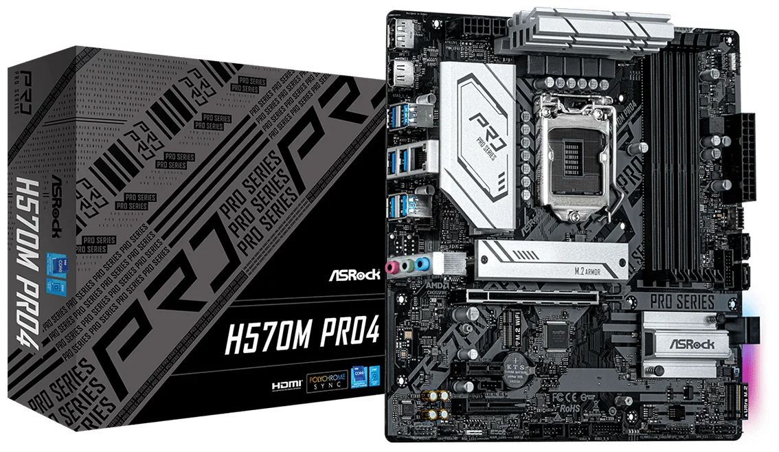 Картинка Материнская плата ASRock H570M PRO4