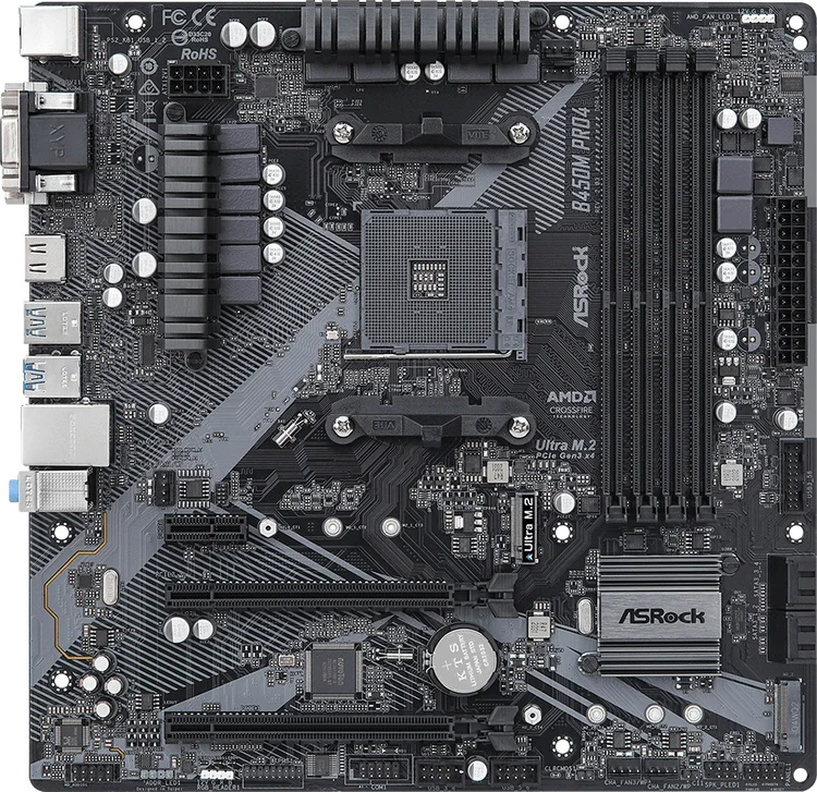 Материнская плата ASRock B450M PRO4 R2,0