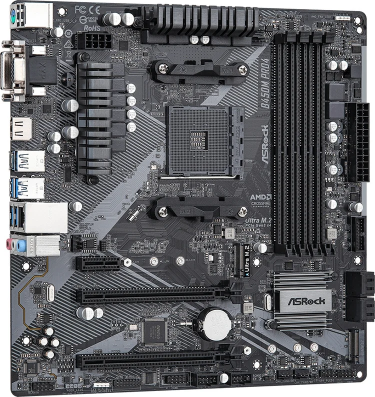 Фото Материнская плата ASRock B450M PRO4 R2,0