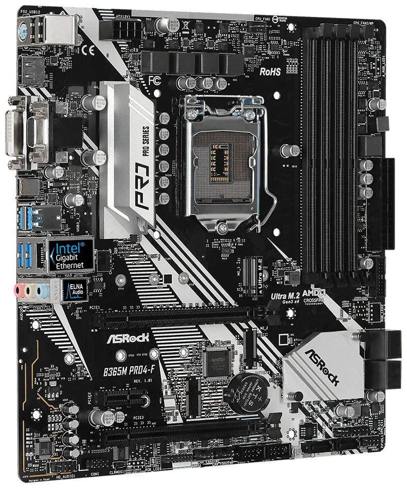 Фотография Материнская плата ASRock B365M PRO4-F (4717677339079)