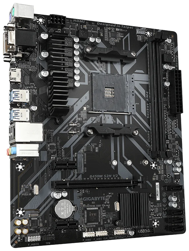 Фото Материнская плата GIGABYTE B450M S2H (4719331804961)