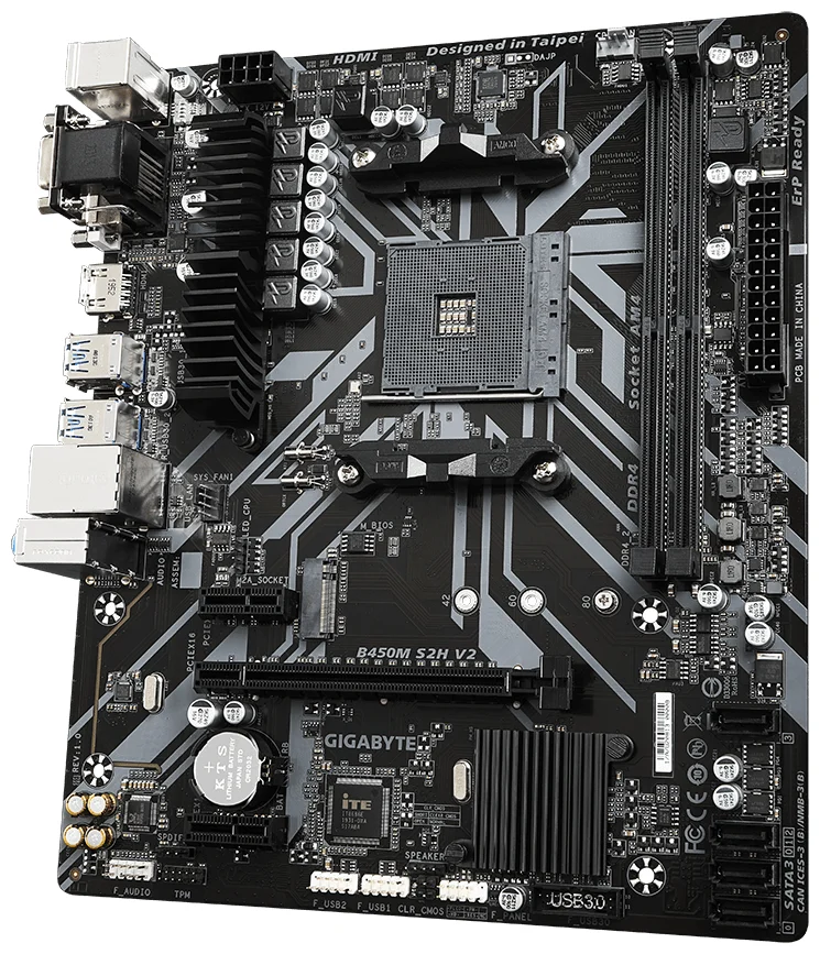 Фотография Материнская плата GIGABYTE B450M S2H (4719331804961)