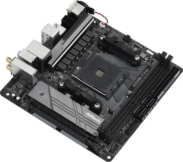 Фото Материнская плата ASRock A520M-ITX/AC AM4 2xDDR4 4xSATA3 M.2 HDMI DP M-ITX
