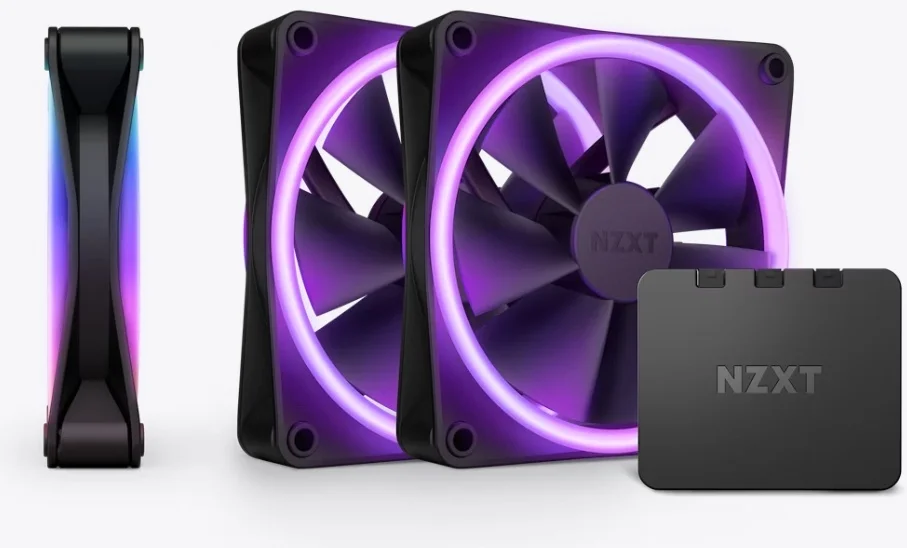 Комплект кулеров для компьютерного корпуса NZXT F120 RGB DUO Black 3в1 (RF-D12TF-B1)