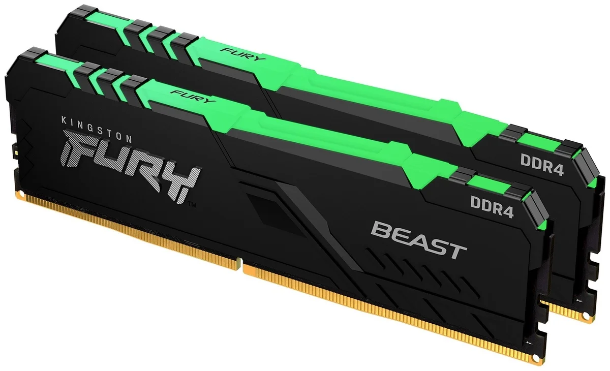 Фото Комплект модулей памяти KINGSTON FURY Beast RGB KF432C16BBAK2/64
