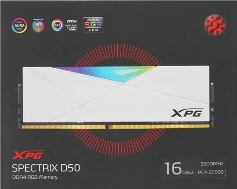 Фотография Оперативная память ADATA SPECTRIX D50 RGB AX4U320016G16A-DW50 (2x16GB) CL16