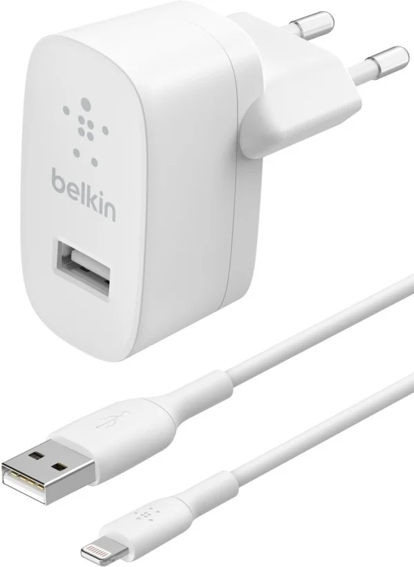 Сетевое ЗУ BELKIN 12W USB-A Lightning 1м White (WCA002VF1MWH)