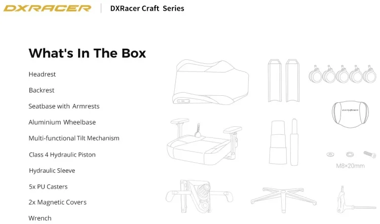 Игровое компьютерное кресло DXRACER Craft Standard F-23 Black-White (GC/LCF23LTA/NW) Казахстан