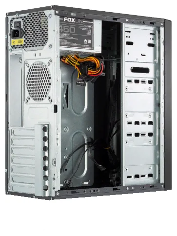 Фото Компьютерный корпус FOXLINE FL-301 PSU 450W 12cm w/4xUSB2.0 Black ATX (FL-301-FZ450R)
