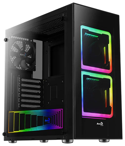 Фотография Компьютерный корпус midi tower AeroCool Tor закаленное стекло (без БП) Black