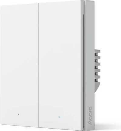 Фото Настенный выключатель двухклавишный AQARA Smart Wall Switch With Neutral Double Rocker (WS-EUK04)