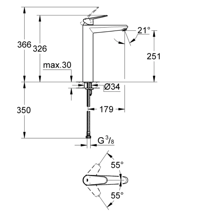 Фотография Смеситель GROHE Eurodisc Cosmopolitan 23432000