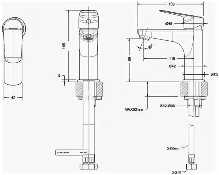 Фото Смеситель BRAVAT F1429564BW-9-ENG черный