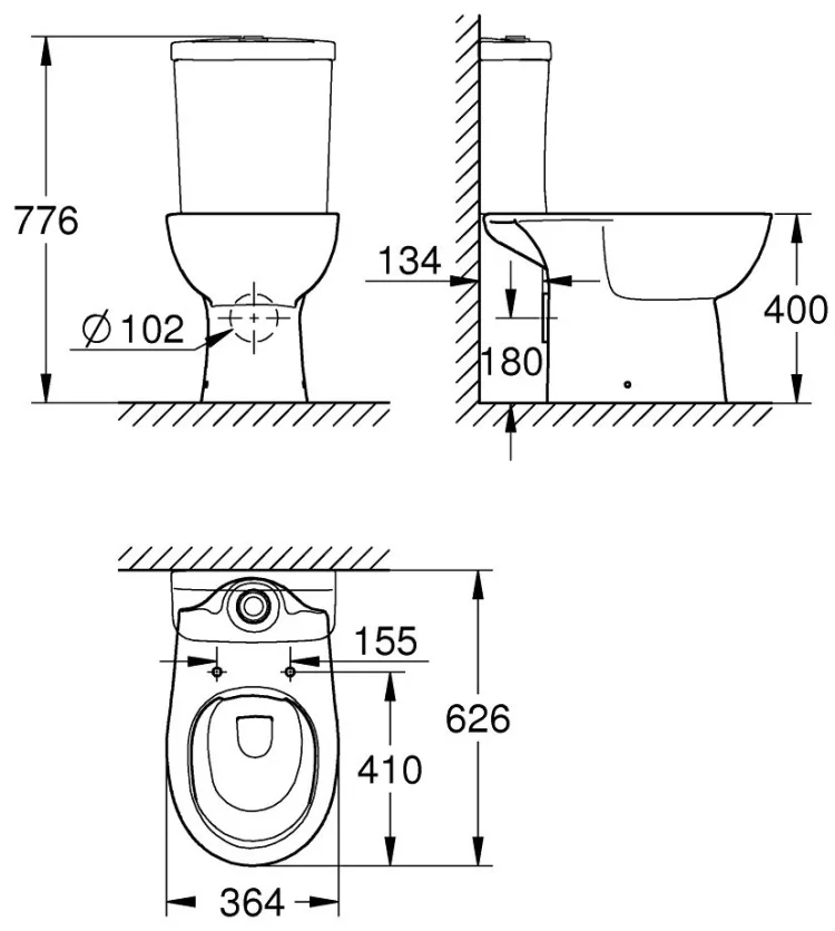 Фото Унитаз GROHE Bau Ceramic 39349000 альпин-белый