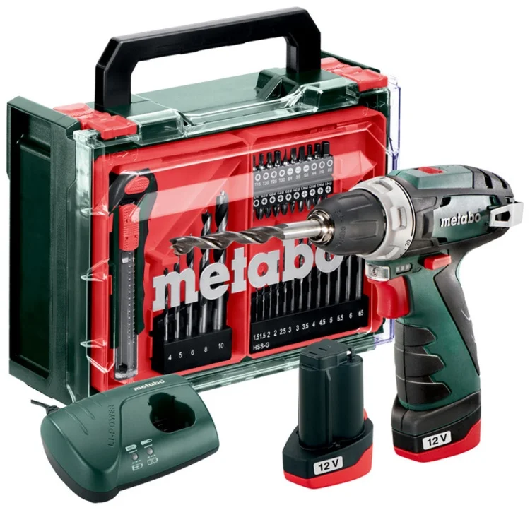 Дрель-шуруповерт METABO PowerMaxx BS Basic Set Mobile Workshop (600080710)