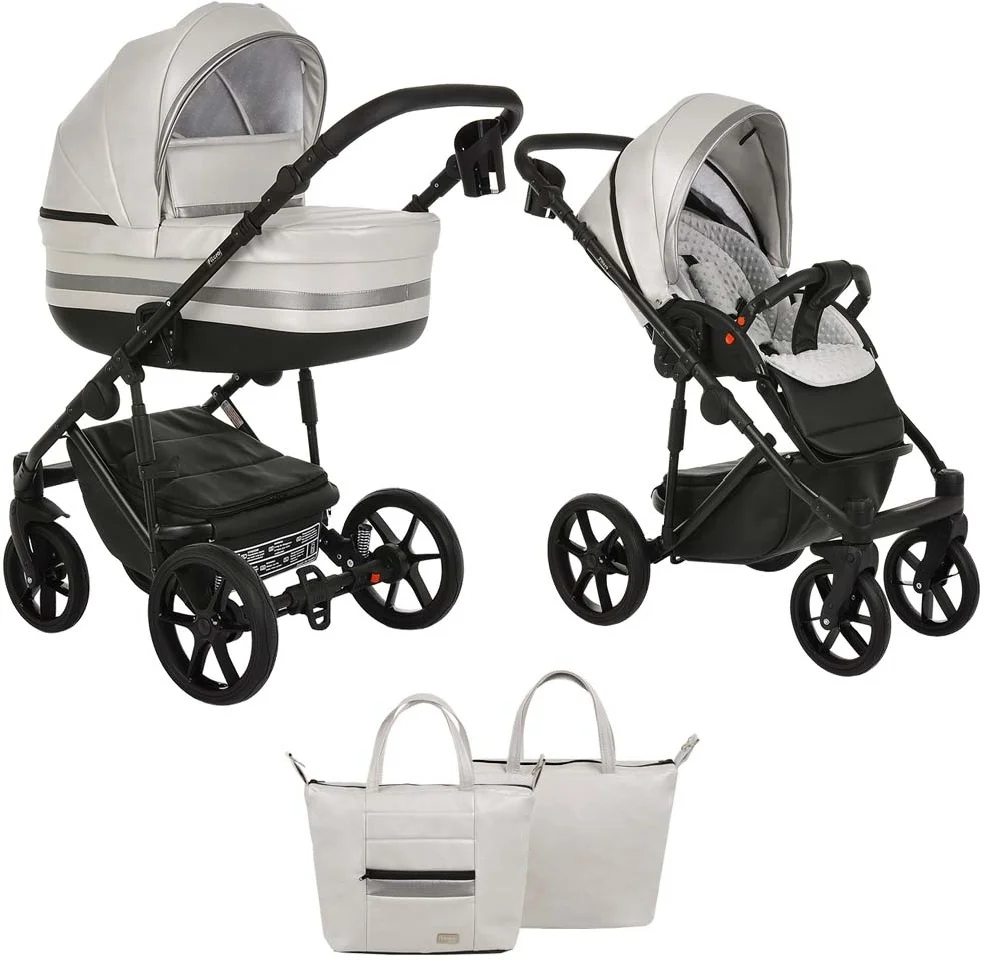 Картинка Коляска PITUSO 2 в1 Luna Luxury короб+прогулка Кожа/Silver Grey 10202