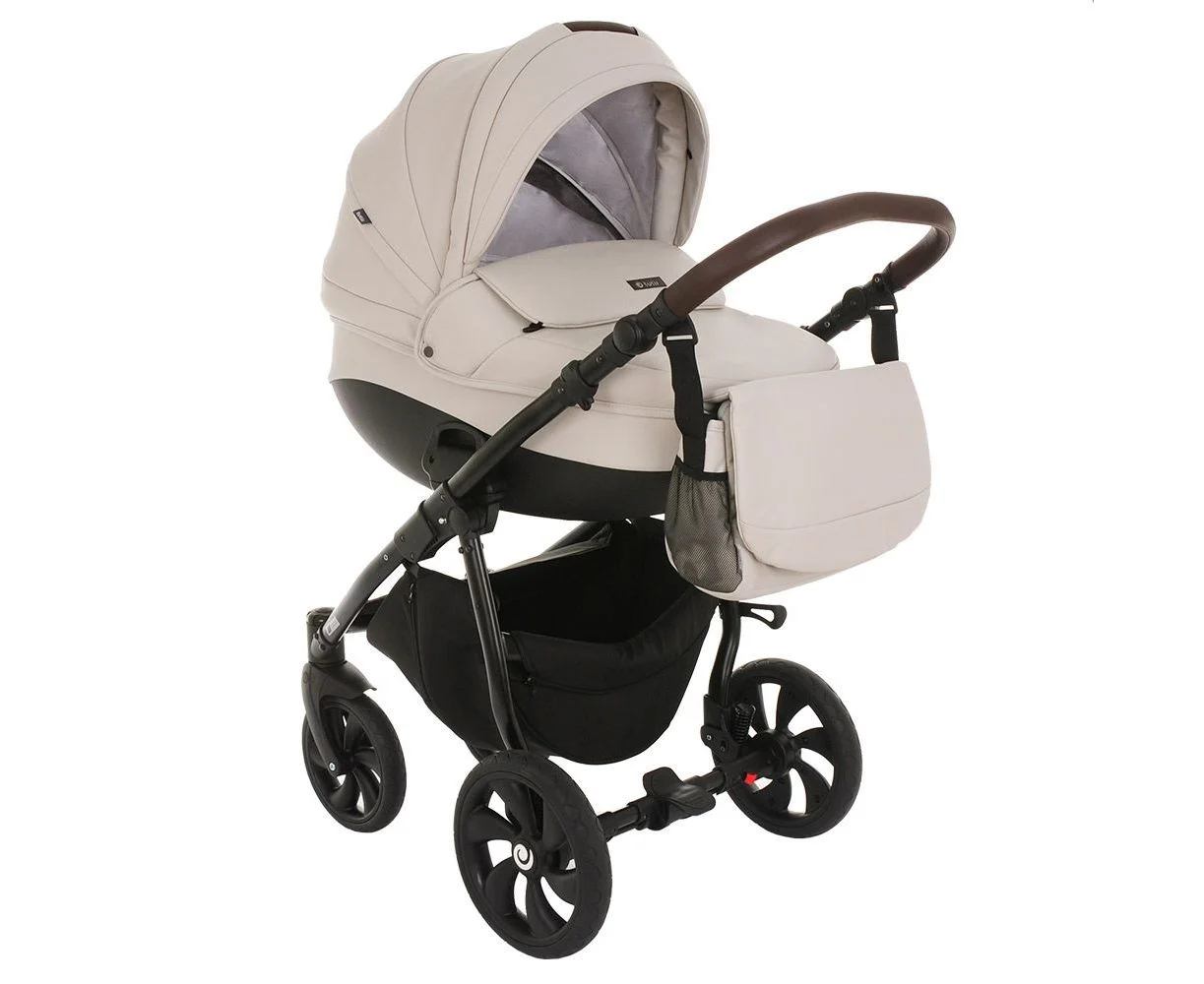 Фото Коляска TUTIS 2 в 1 NANNI Leather Light beige/Dark brown 892398/Г