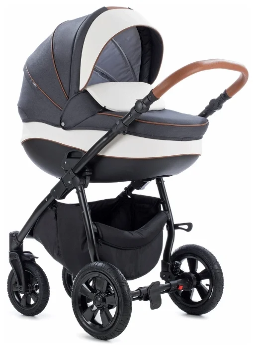 Коляска TUTIS 3 в1 NANNI Leather Black/Silver 893399/Г