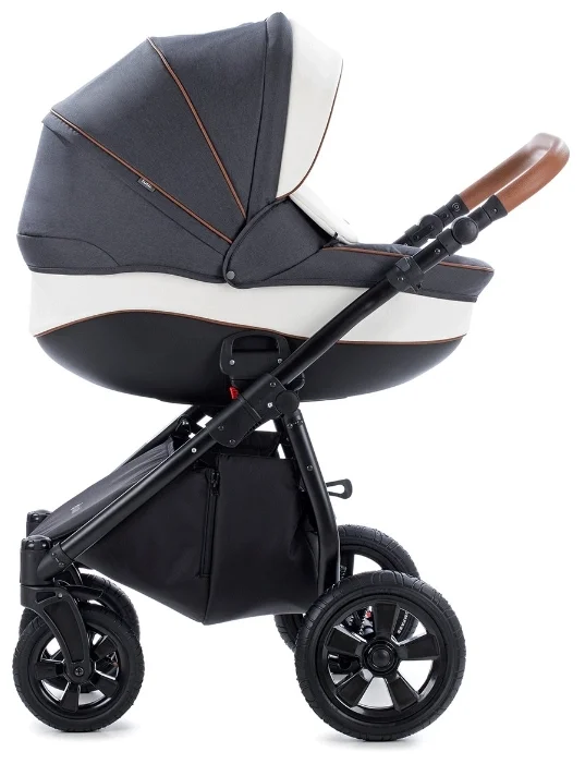 Фото Коляска TUTIS 3 в1 NANNI Leather Black/Silver 893399/Г