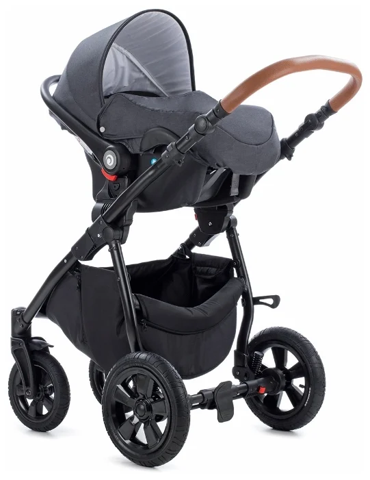 Купить Коляска TUTIS 3 в1 NANNI Leather Black/Silver 893399/Г