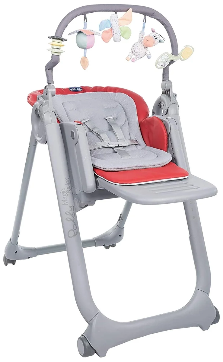 Цена Стульчик для кормления CHICCO Polly Magic Relax Red Passion