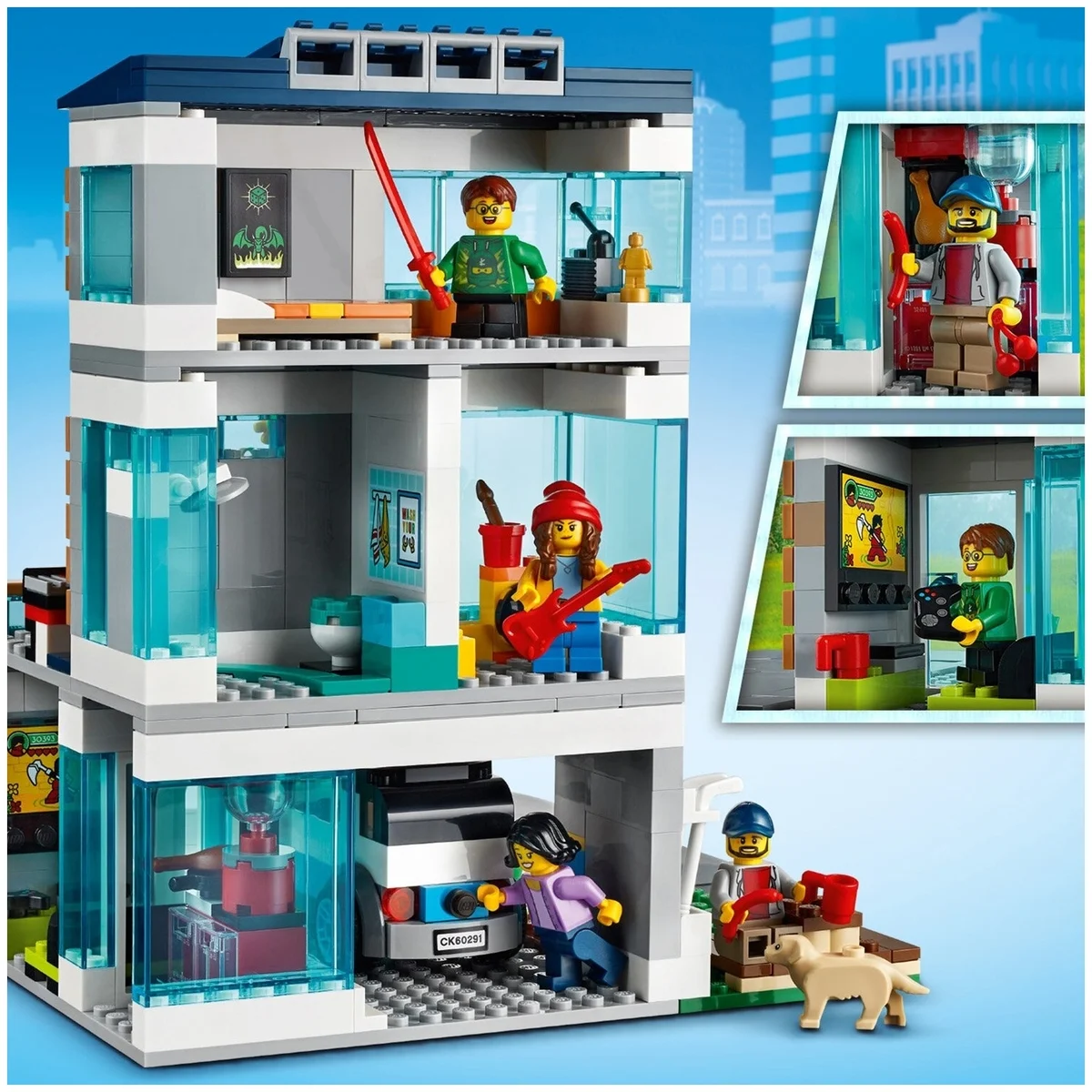 Конструктор LEGO 60291 Город Современный дом для семьи Казахстан