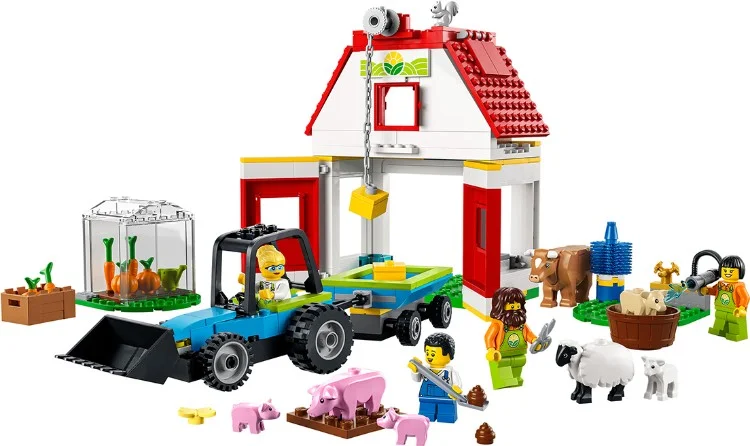 Конструктор LEGO 60346 Город Ферма и амбар с животными
