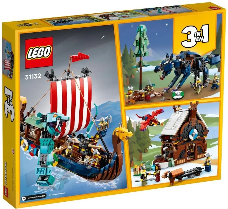 Фото Конструктор LEGO 31132 Криэйтор Корабль викингов и Мидгардский змей