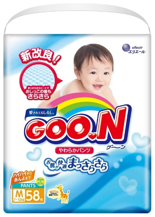 Подгузники-трусики Goo.N 7-12кг М 58шт
