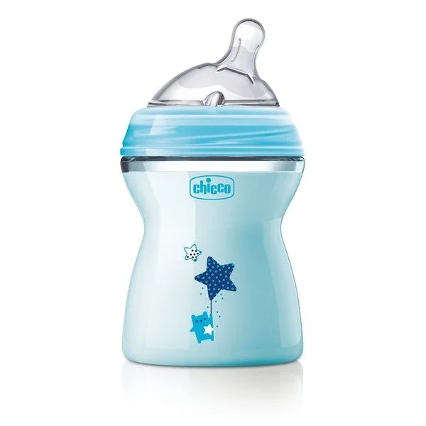 Бутылочка CHICCO 00080825210000 Natural Feeling силикон голубая 250мл 2м+