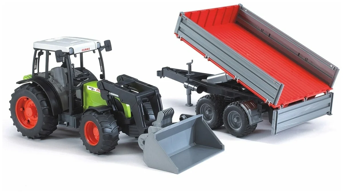 Машинка BRUDER Трактор Claas Nectis 267 F с погрузчиком и прицепом 02-112