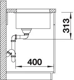 Фотография Кухонная мойка BLANCO Subline 400-U кофе (523431)