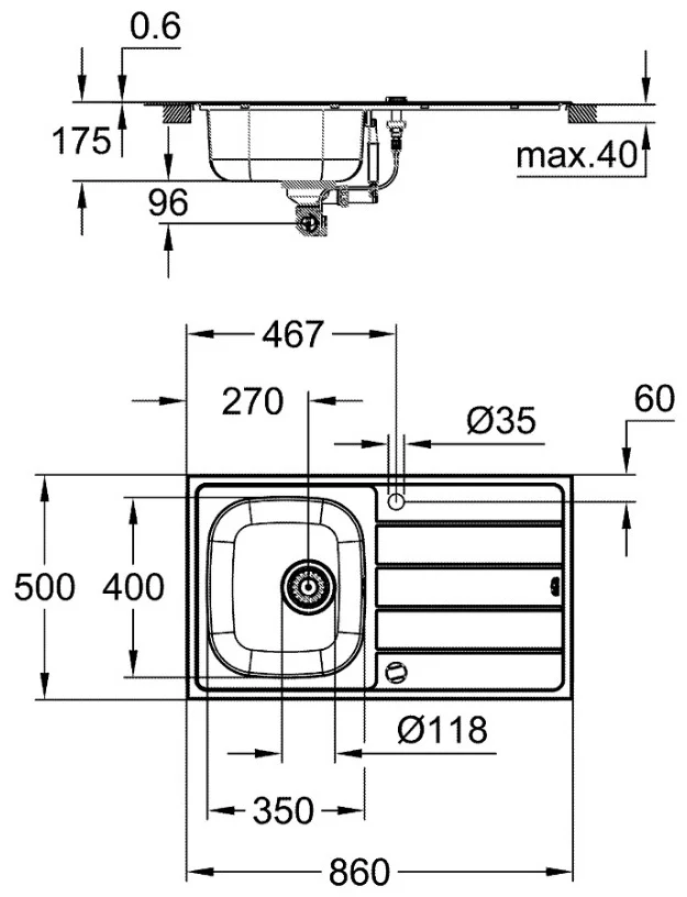 Фотография Кухонная мойка GROHE K200 31552SD1